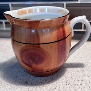 Czechoslovakia 1900s antique wood art ceramic porcelain creamer